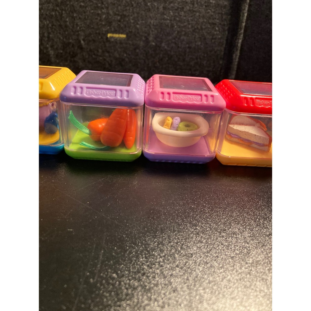 Fisher-Price Peek-a-Blocks Sensory Stacking Blocks Zebra Clown Food Set of 5 - Picture 3 of 11